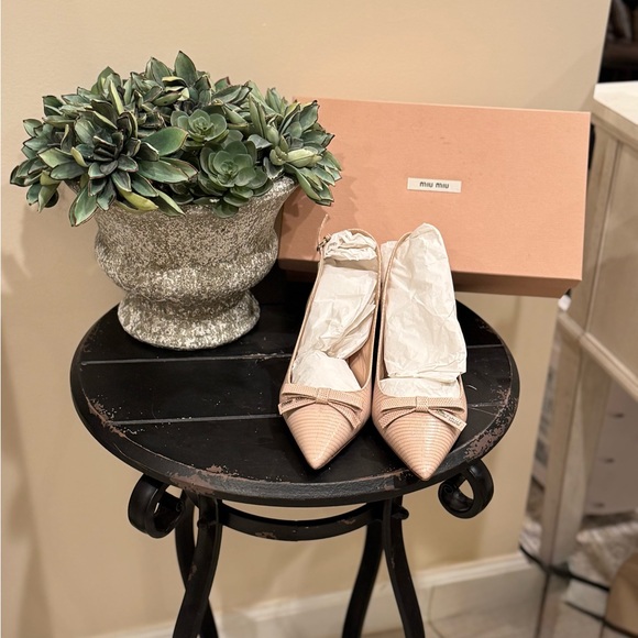 Miu Miu Blush Pink Pointed-Toe Heels - Picture 1 of 1